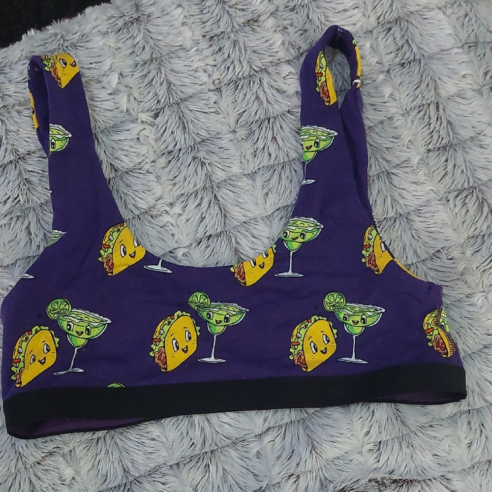 MeUndies‎ Fun Taco and Margarita Print Sports Bra small